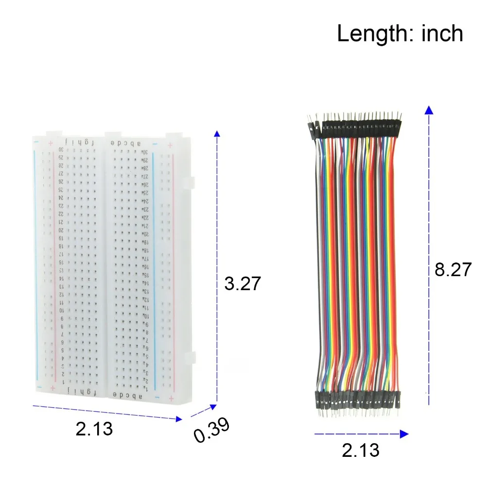 3 Pieces 400 pin Breadboards Kit with 120 Pieces 20cm Jumper Wires Male Female Male for Arduino Raspberry Pi