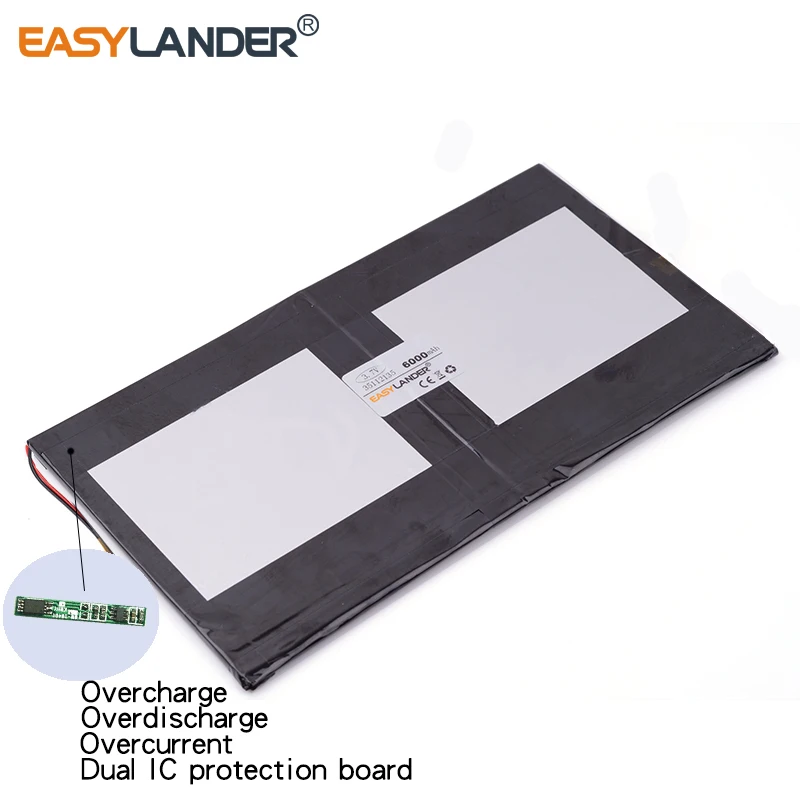 10 قطعة/الوحدة 3.7V 6000mAh 35112135 بوليمر ليثيوم أيون/ليثيوم أيون بطارية ل صانعي N10 Ampe A10 رباعية النواة HKC T90 ثنائي النواة اللوحي