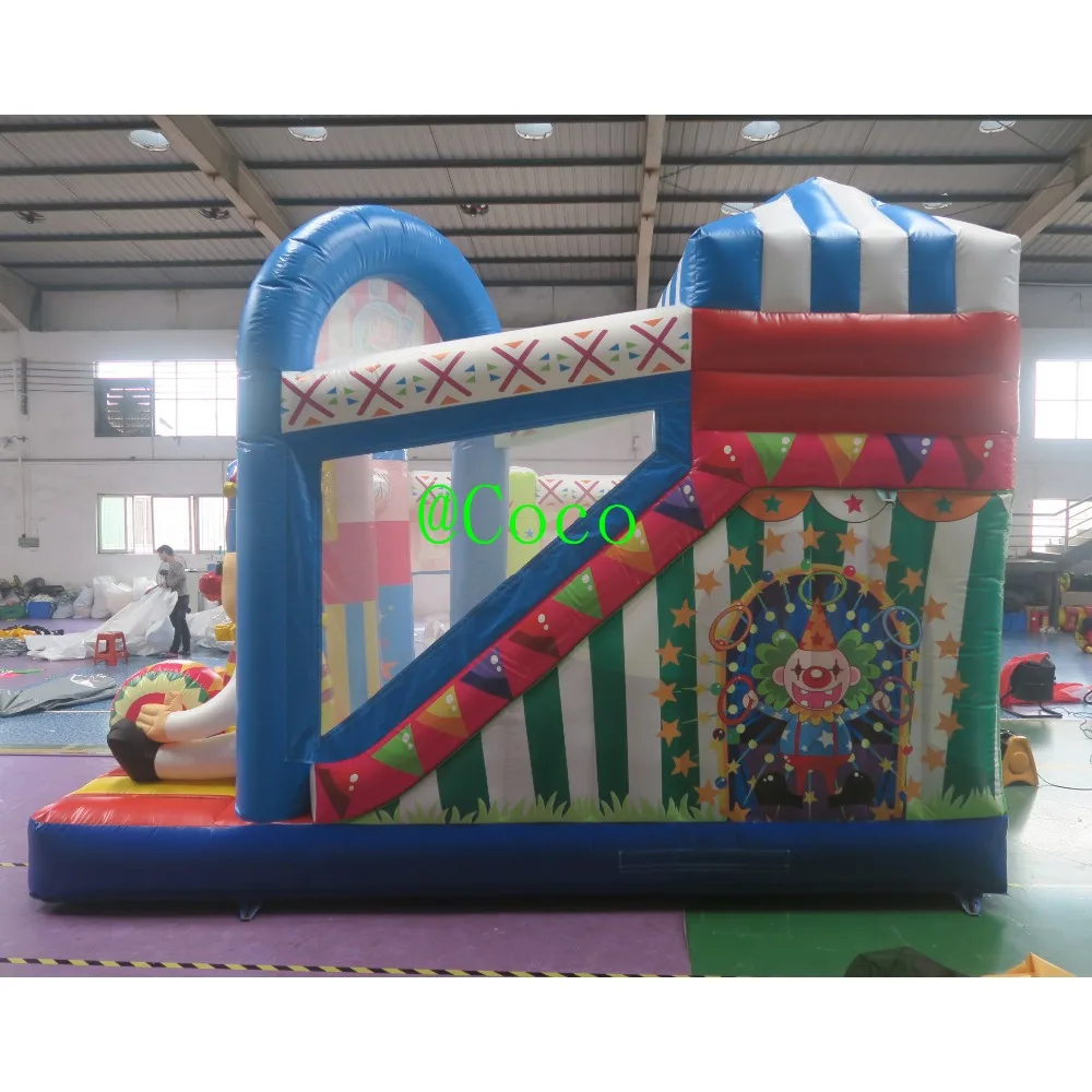 commercial clown bounce house inflatable air jumping bouncy castle with slide jumper combo