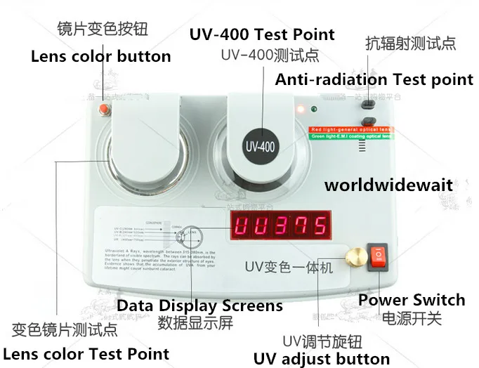 カラーレンズテストおよび検眼機器,110v,50hz,UV-400