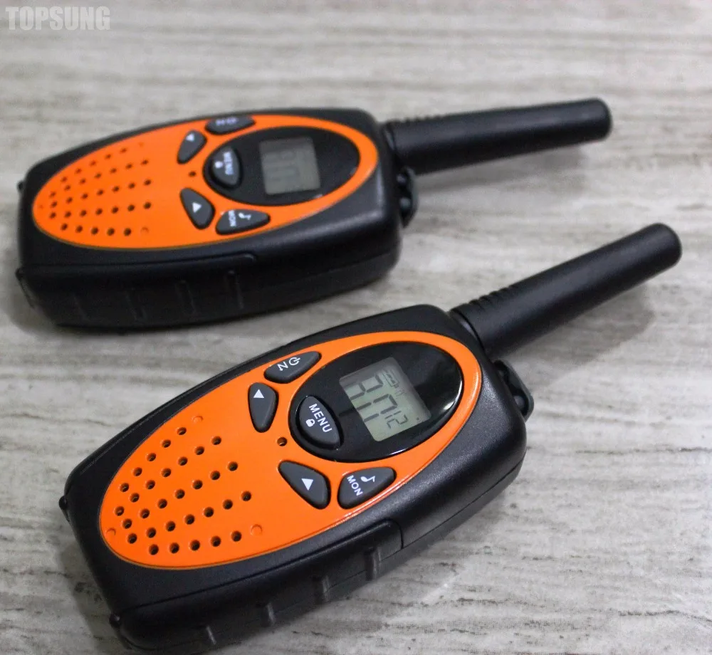 Radio longue portée UHF cb 1 Watt walperforé talperforé radio T-628 amateur transcsec PMRbishop FRS interphone woki toki noir/orange