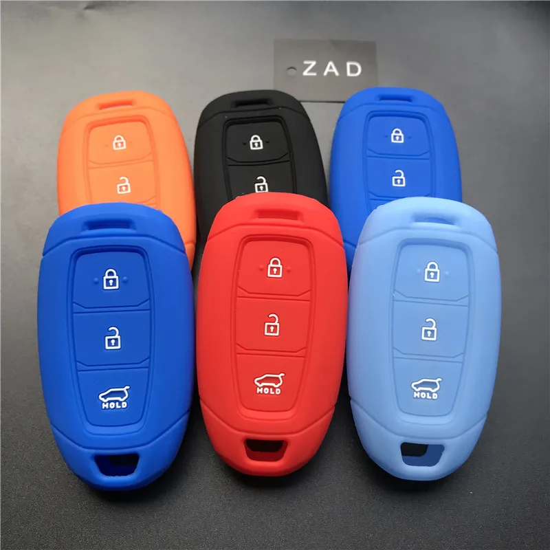 3 button silicone car key case cover for hyundai LA FESTA kona 2021 Creta 2 solaris i30 ix35 Azera ELANTRA GRANDEUR IG key