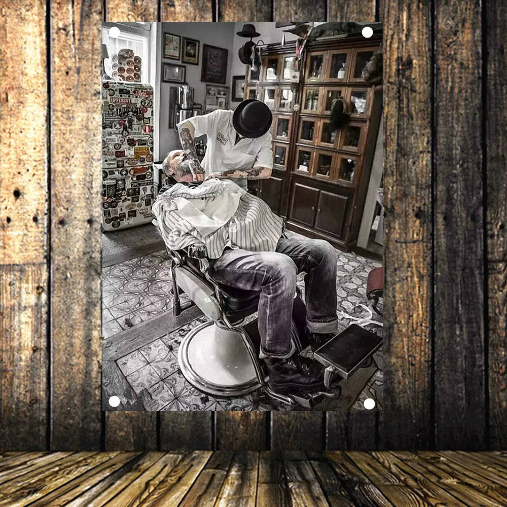 

Shave Beard Poster Flag Banner Tapestry Barber Shop Hairdresser Salon Barber Shop Decor 96x144 CM