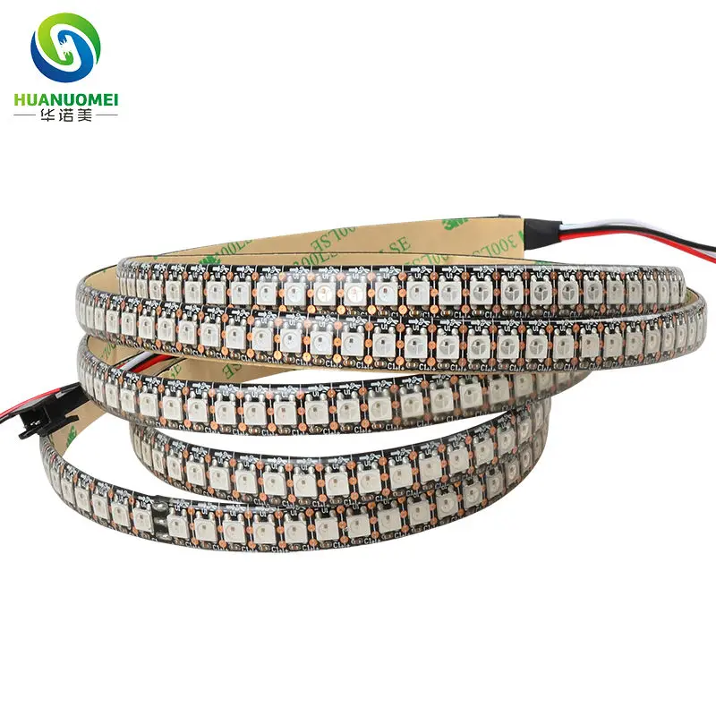 2M 144LEDs/m WS2812B 5050 SMD RGB Pixel LED Strip WS2812 Digital Flexible Tape TV Light Lamp 5V WS2811 Black PCB Waterproof IP65