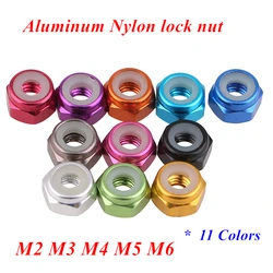 10pcs Aluminum Lock Nut M2 M3 M4 M5 M6 Nylon Hex Insert Lock Nut self-locking Nuts for RC Model Parts