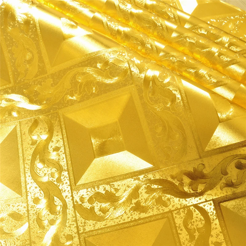 beibehang High-end luxury ceiling wallpaper gold foil silver diamond lattice wallpaper KTV living room bar aisle roof wall paper
