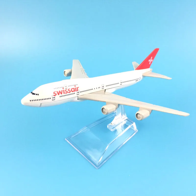 

Swiss Air Swissair Airlines Boeing 747 16CM Alloy Metal Model Plane W Stand Aircraft Toy Kids Toys Birthday Gift FREE SHIPPING