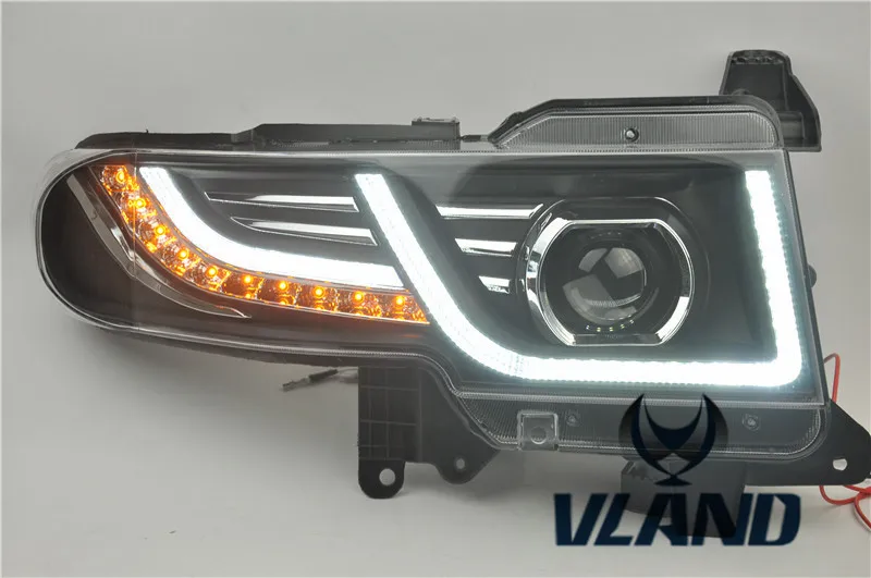 Car Factory for Car Head lamp for FJ Cruiser LED headlight 2007 2008 2014 LED head light H7 Xenon with Grille New design