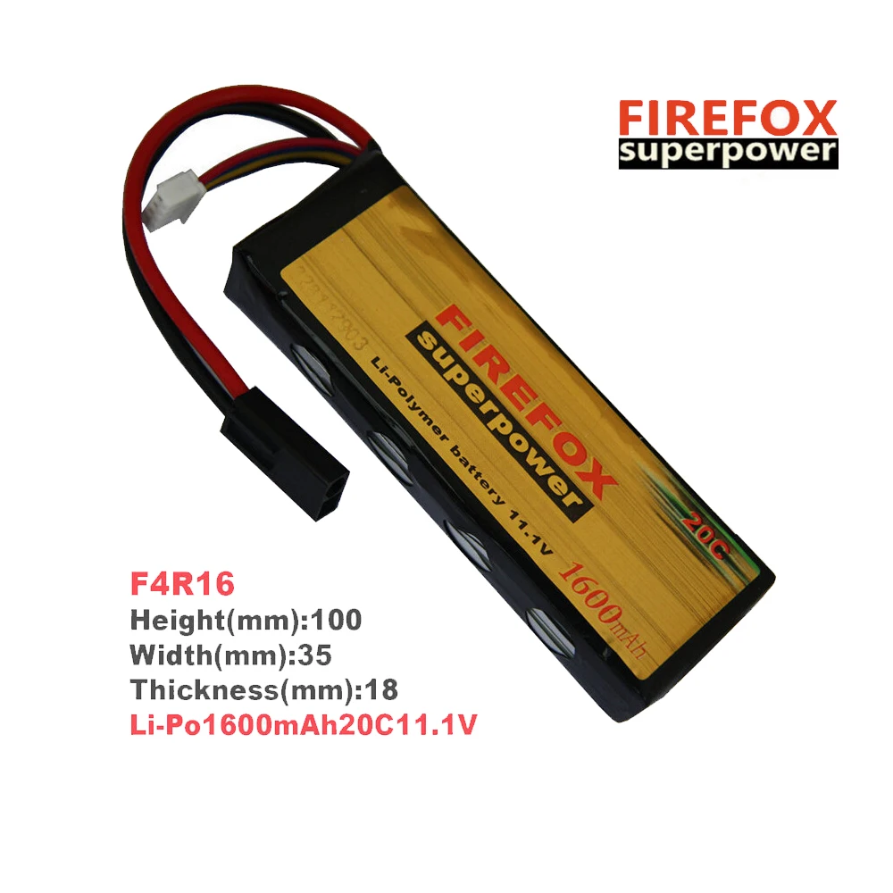 

1pcs 100% Orginal FireFox 11.1V 1600mAh 20C Li Po AEG Airsoft Battery F4R16