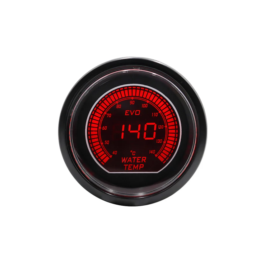 52mm 2inch EVO LCD Red/Blue led Water Temperature Gauge With Sensor 40-140 Degree Celsius Water temp gauge - Image 4