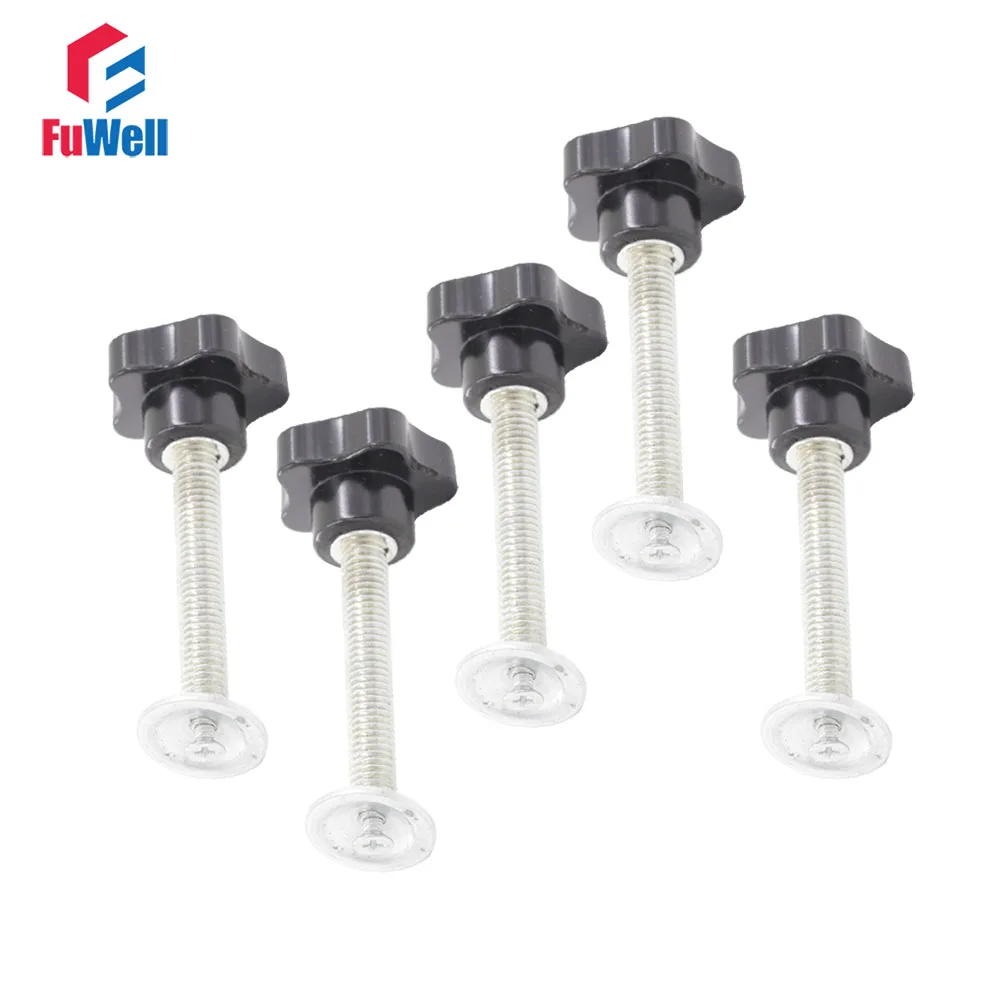 5pcs M10 Thread Star Clamping Knob 30/40/50/60/70mm Thread Length Replacement Screw on Clamping Grip Knob Plum Hand Tighten Nut