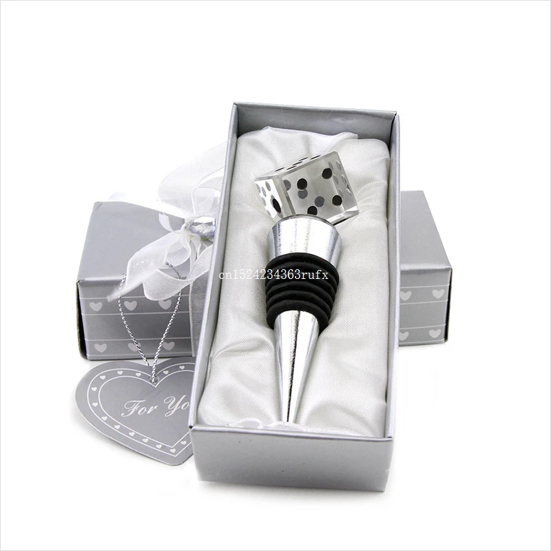 100 pcs Crystal dice Wine Bottle Stopper in gift box Wine Stopper wedding party bridal shower favor guest gift present men