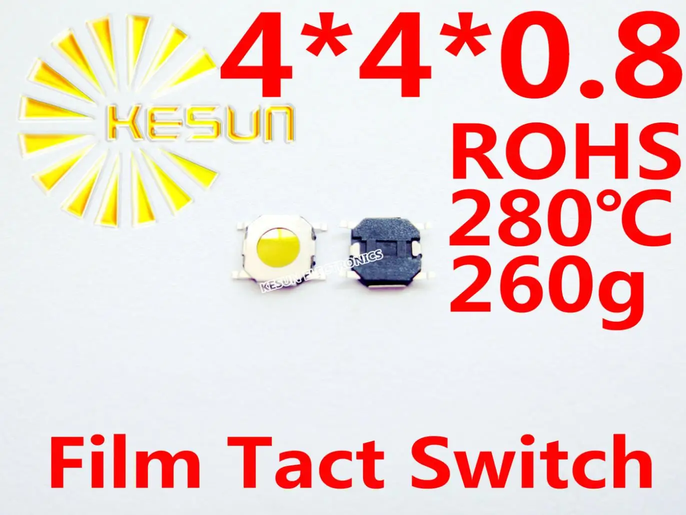 

FREE SHIPPING 1000PCS SMD 4X4X0.8MM Film Tactile Tact Push Button Micro Switch Momentary ROHS