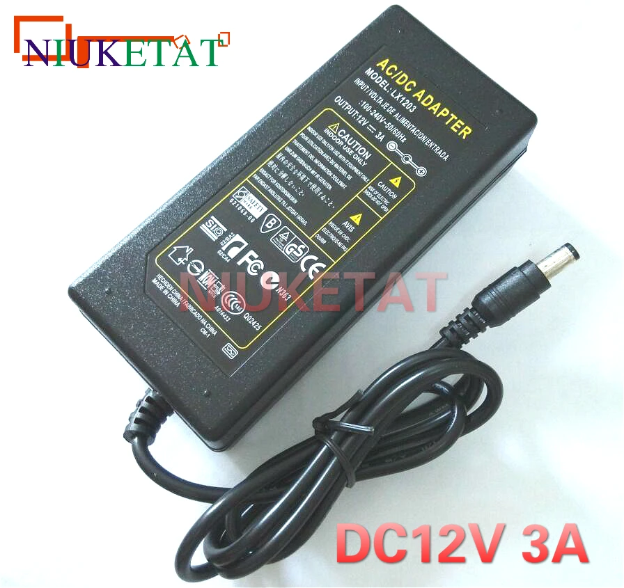 

LX1203 12V 3A 12V3A LED light power adapter 100-240V LED Power Supply Adapter drive for 5050 3528 LED Light Strip not with line