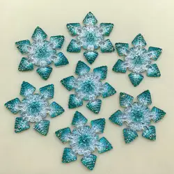 30mm Christmas snowflake Acrylic Crystal,Flat Back Cabochon Beads For DIY Crafts Christmas Party 10pcs -B535