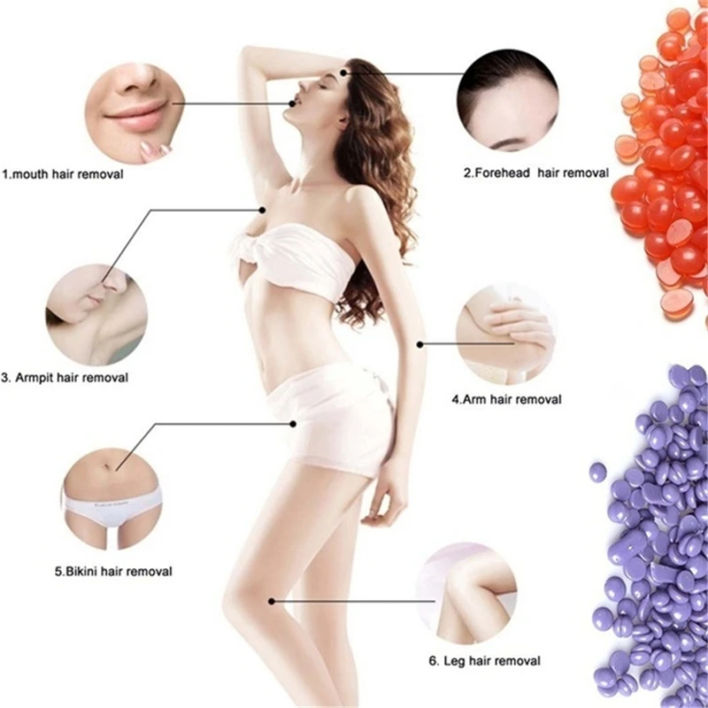 10 Flavors 25g Depilatory Wax Beads Hot Film Hard Wax Pellet Waxing Bikini No Strip Hair Removal Cream Wax Beans