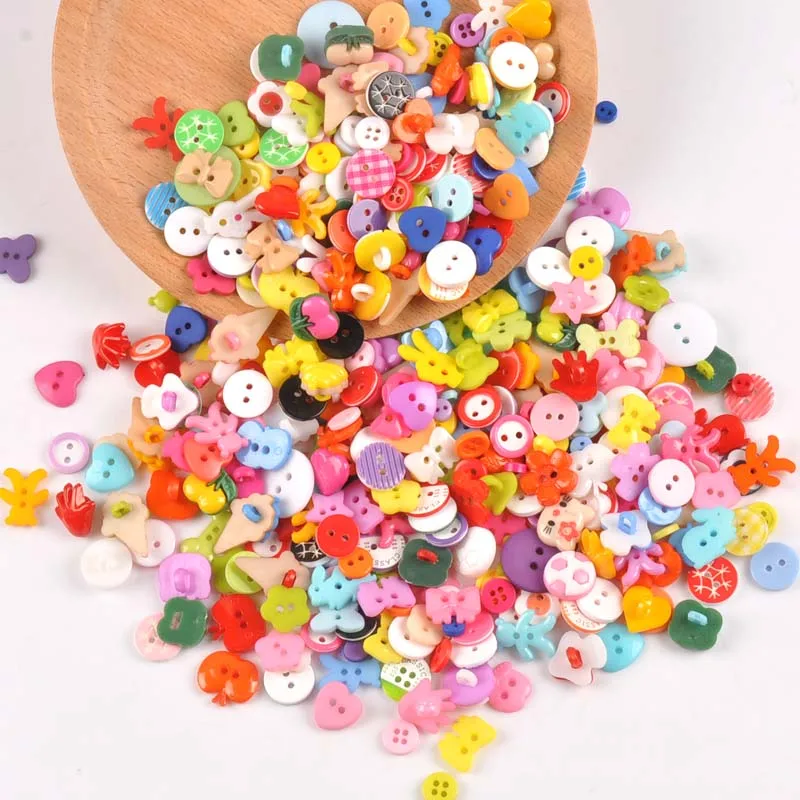 100pcs mixed Shank and Flatback Cartoon Dyed Plastic buttons for kids coat boots sewing clothes Scrapbooking DIY Craft MT1895