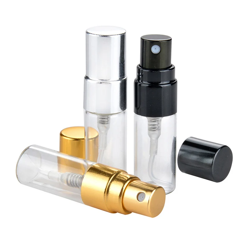 100 Teile/los 3 ml Glas Nachfüllbare Parfüm Flasche Leere Mini Spray Flasche Aluminium Parfüm Flaschen Zerstäuber Für Reise Pumpe – Detail 8
