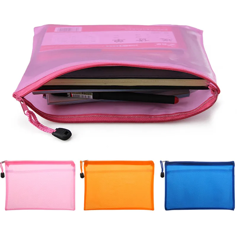 

1pc Foldable Document Bag Capacity A5 Zipper File Pocket Storage Organizer Office School Supply hyq