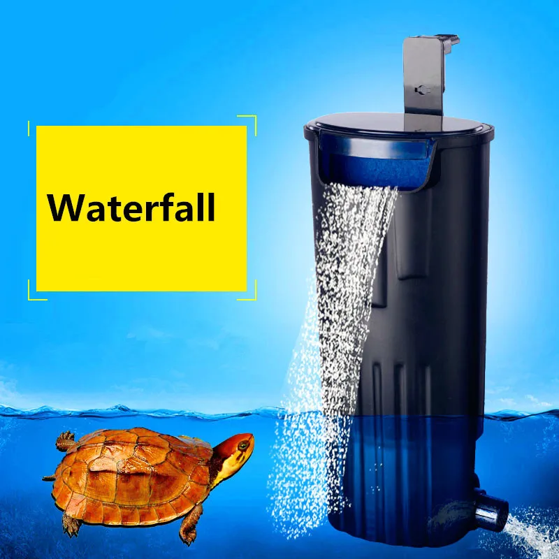 Waterfall Aquarium Turtle Fish Tank Oxygen Pump Built-In Low Water Level Filter 220-240V 5W Fish Aquarium Accessories