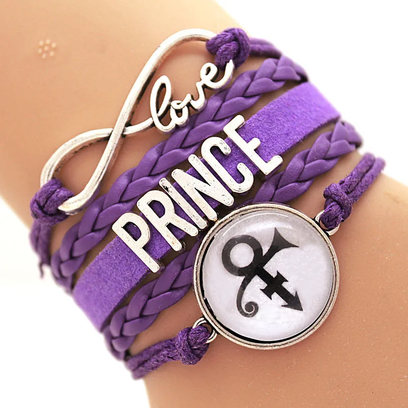 Nuovo arrivato Infinity bracciale Love Prince Music Charm bracciale Purple Rain bracciale artista occhiali rotondi Hi-Q Custom