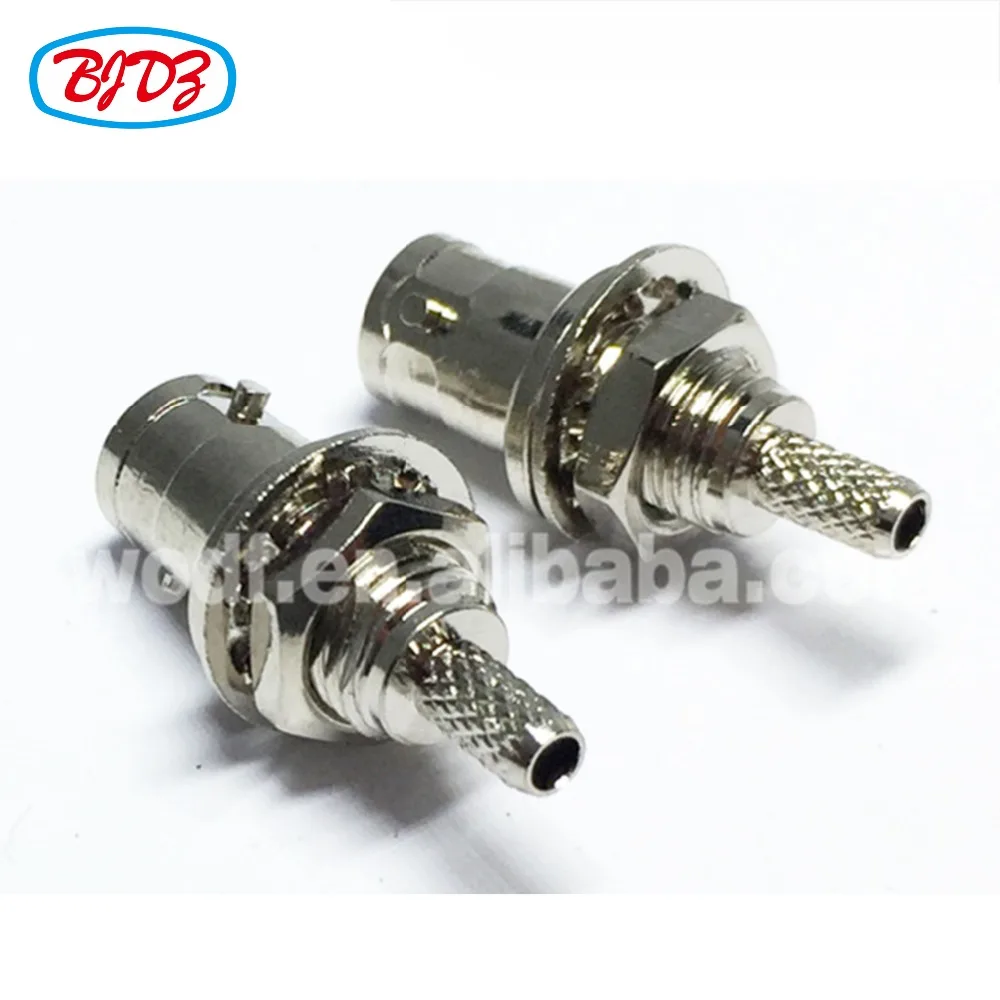 Free Shipping Mini BNC/Mini Q9 female bulkhead RG316 RG174 cable crimp connector