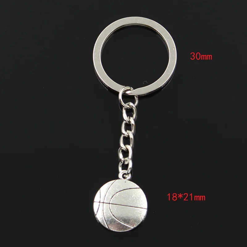 Keychain 18x21mm Double Sided Foot Ball Basketball Pendants DIY Men Jewelry Car Key Chain Ring Holder Souvenir For Gift