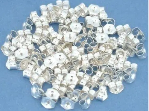 

925 silver finding,10pcs Sterling Silver 925 EARRING BACKS EAR NUTS 4x5mm Ear Back Nut For Jewelry Making