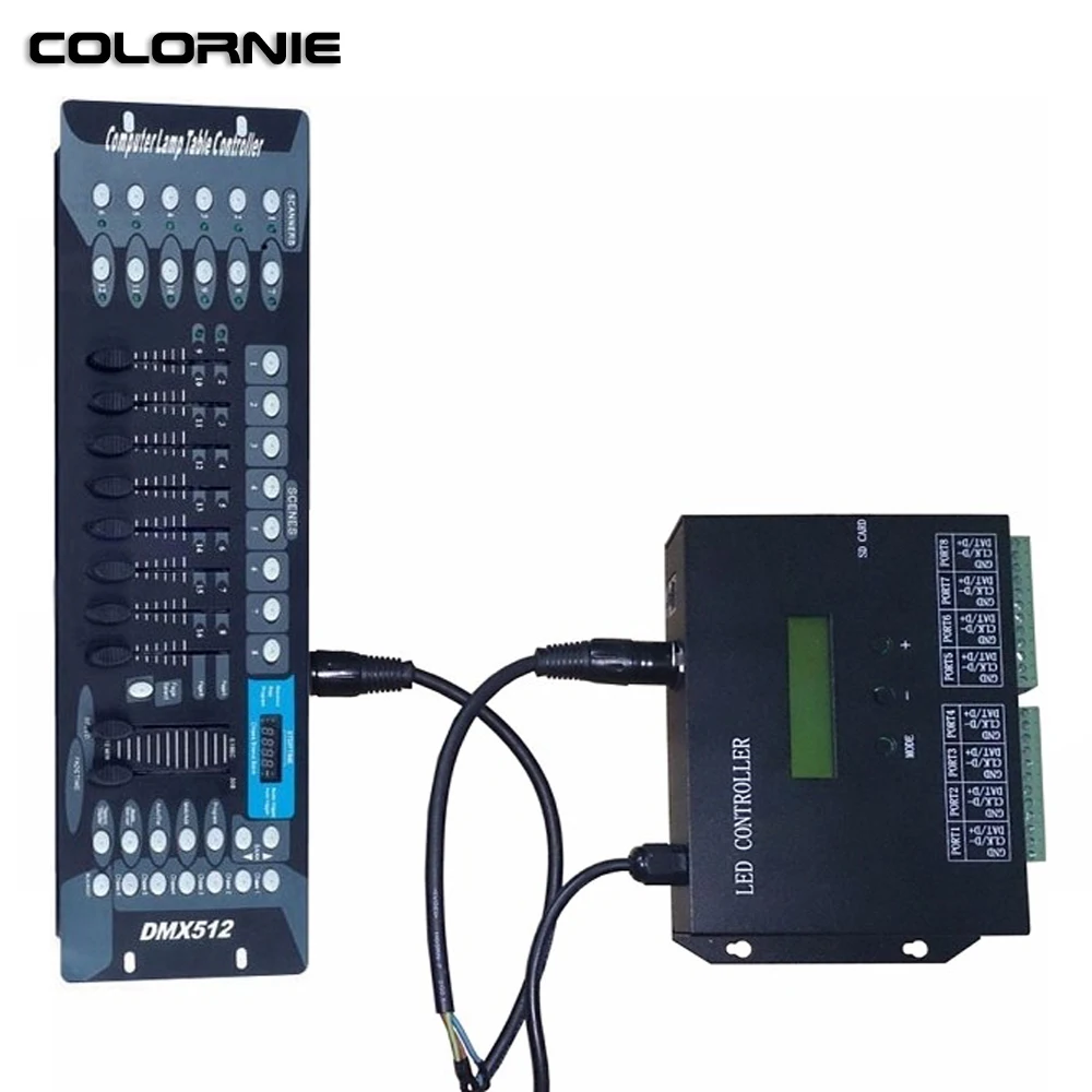 8 Port 8192 Pixels H803SA Controller Led RGBW Programmable Controller Support Off-line/SD Card Full Color Pixel Controller