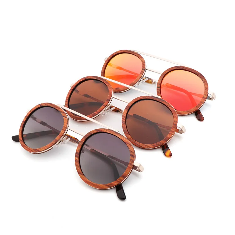 

New Fashion Wood Bamboo Sunglasses For Women and Men,Polarized Lens Oversized Retro Sun Glasses UV400