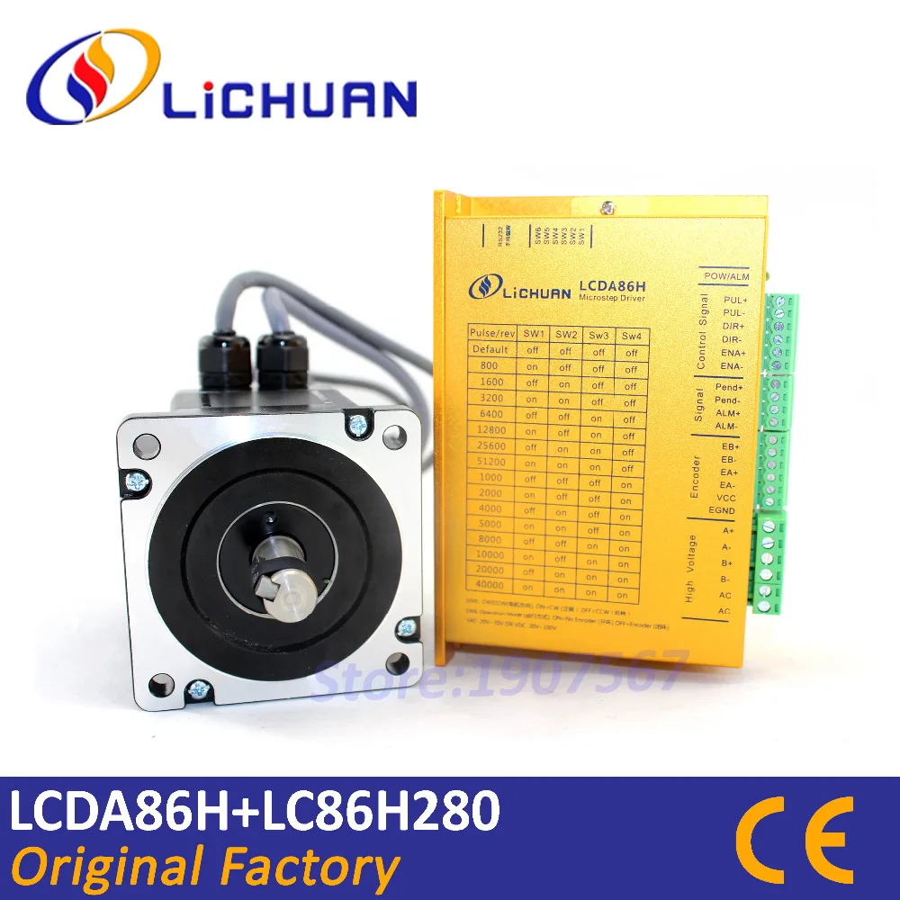 

Hot Lichuan NEMA 34 closed loop stepper motor 4.5Nm hybrid servo motor Nema34 kit CNC closed loop driver LCDA86H 6A from factory