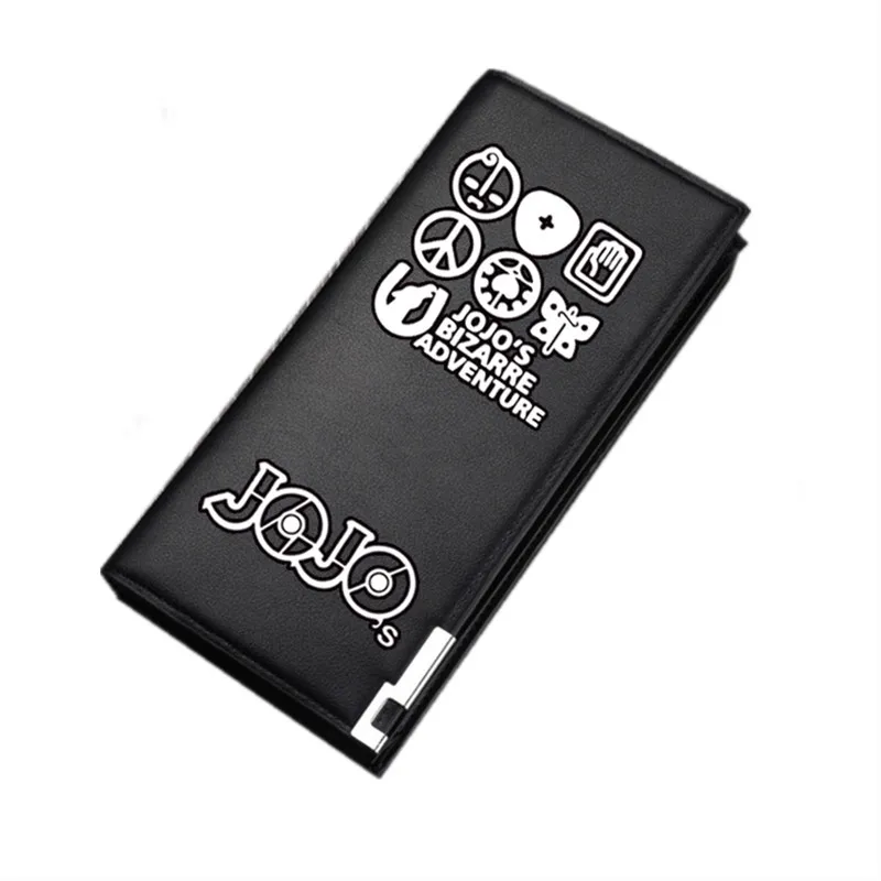 JoJo\'s Bizarre Adventure Anime Short Wallets Cartoon ID Card Holder Pu Leather Kujo Jotaro Men Money Bag Boys Boys Change Purses