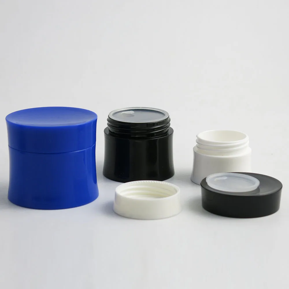 24 x 15g 30g 50g DIY Mini Portable Small Jar Pot Box Makeup Nail Art Blue White Black Cosmetic Cream Box Container Plastic Jar