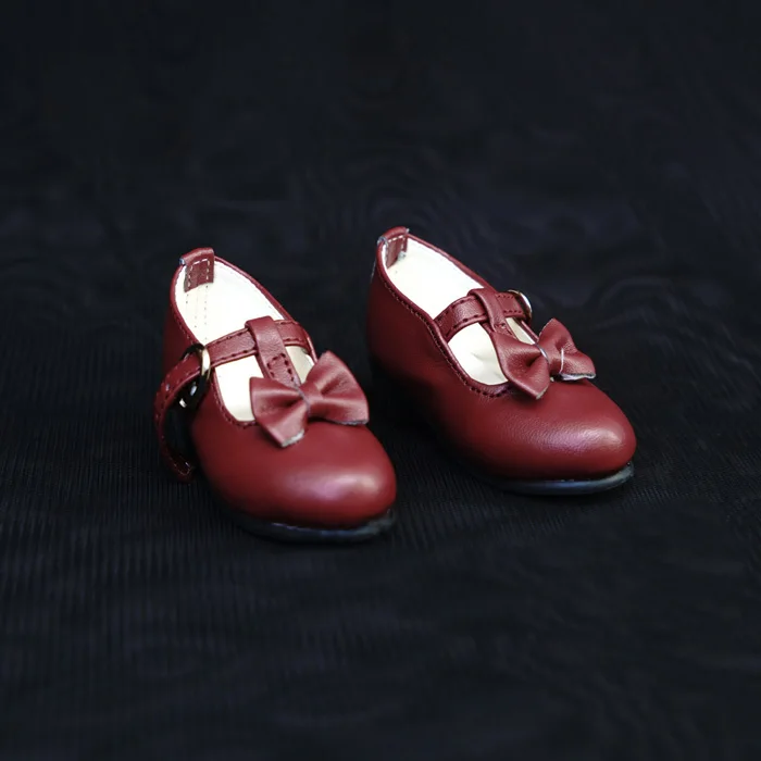 

D01-P110 children handmade toy 1/3 1/4 Doll Accessories BJD/SD doll shoes Bow red shoes 1 pair