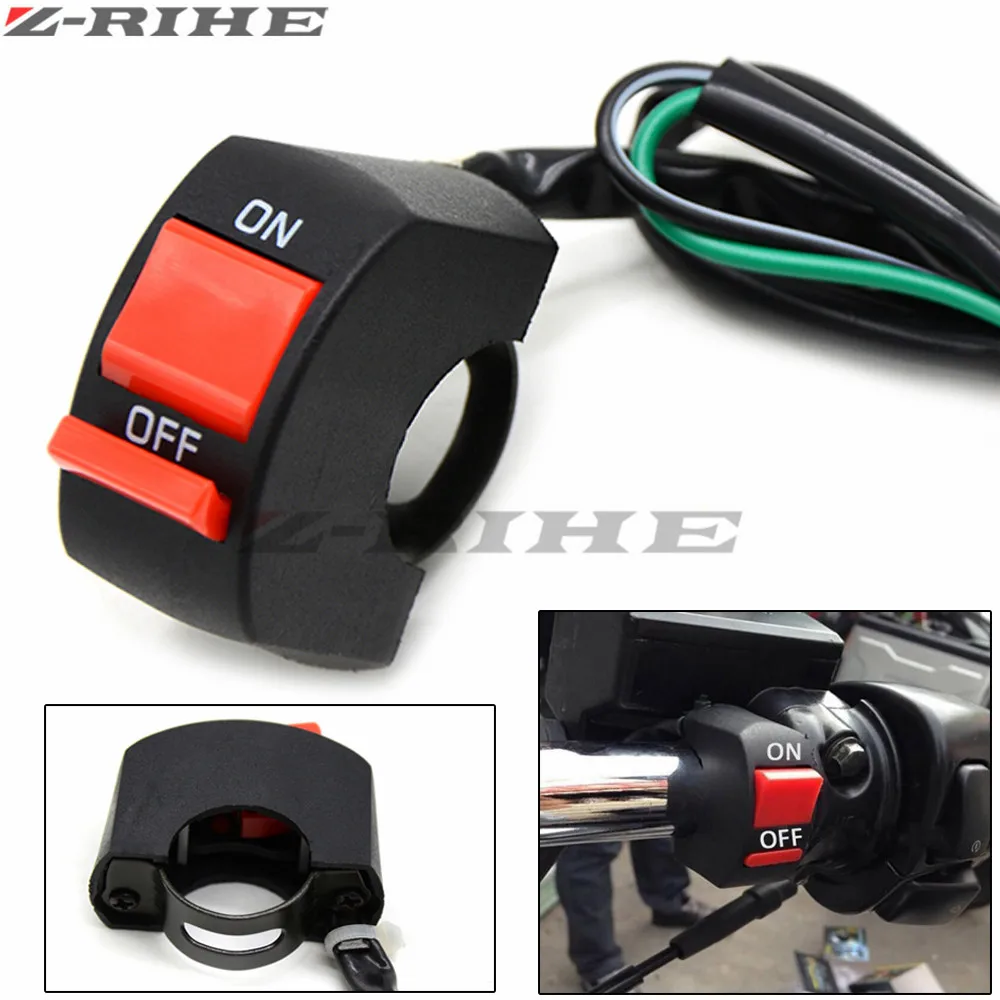 Universal Motorcycle Handlebar Fog Light Switch ON-OFF Button Switch 12V For U5 U7 LED Head Lamp Angel Eyes Light