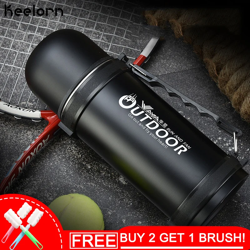 

Keelorn 1000ml Stainless Steel Insulated Vacuum Flask Thermos Bottle Outdoor Cup Travel Pot Thermal Vacuum Flasks Thermoses Cups