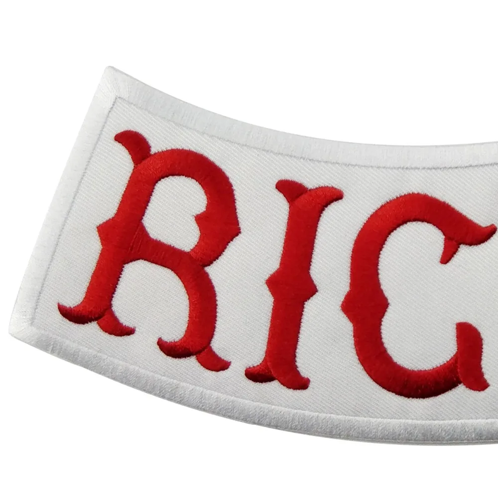 Richmond custom brand logo garment labels biker rocker military patches clothing decoration front cloth stickers