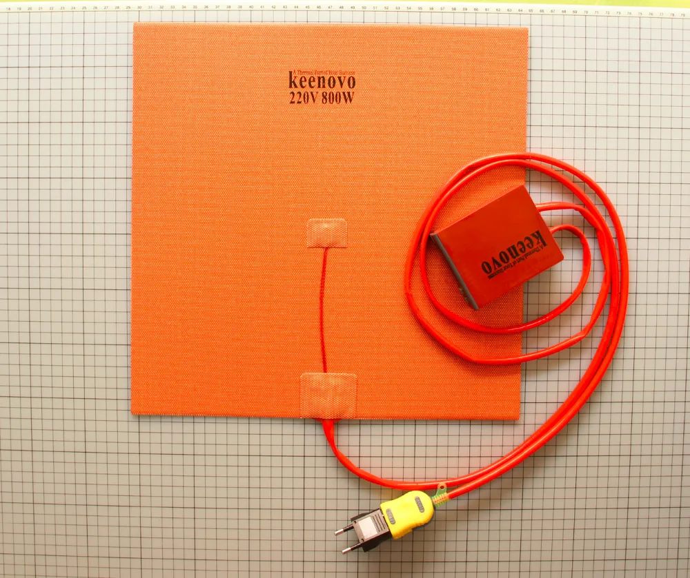 

35x35cm 800W 220V Silicone Heater Pad Cobblebot Huge 3D Printer Heated bed w/Digital Controller+Plug