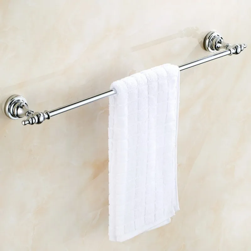 Towel Bar Bathroom Kitchen Towel Rack Chrome Polished Single Towel Rails Bar Wall Mounted Towel Rail Holder KD604