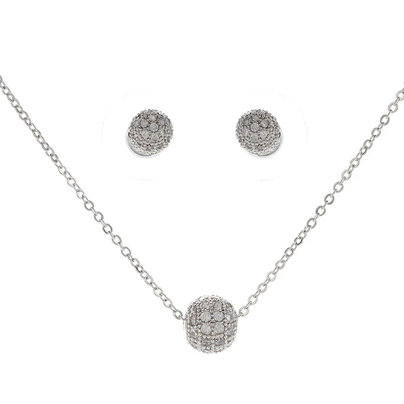 Hadiyana Moda intarsiata AAA Cubic Zirconia Set di gioielli nuovi orecchini rotondi Set di ciondoli per le donne Regali di gioielli per feste TZ5052