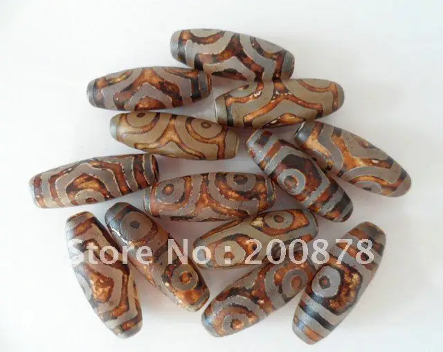 20PCS Tibetan 3 eyes Dzi beads 30mm Natual Agate Antiqued Dzi Loose Beads