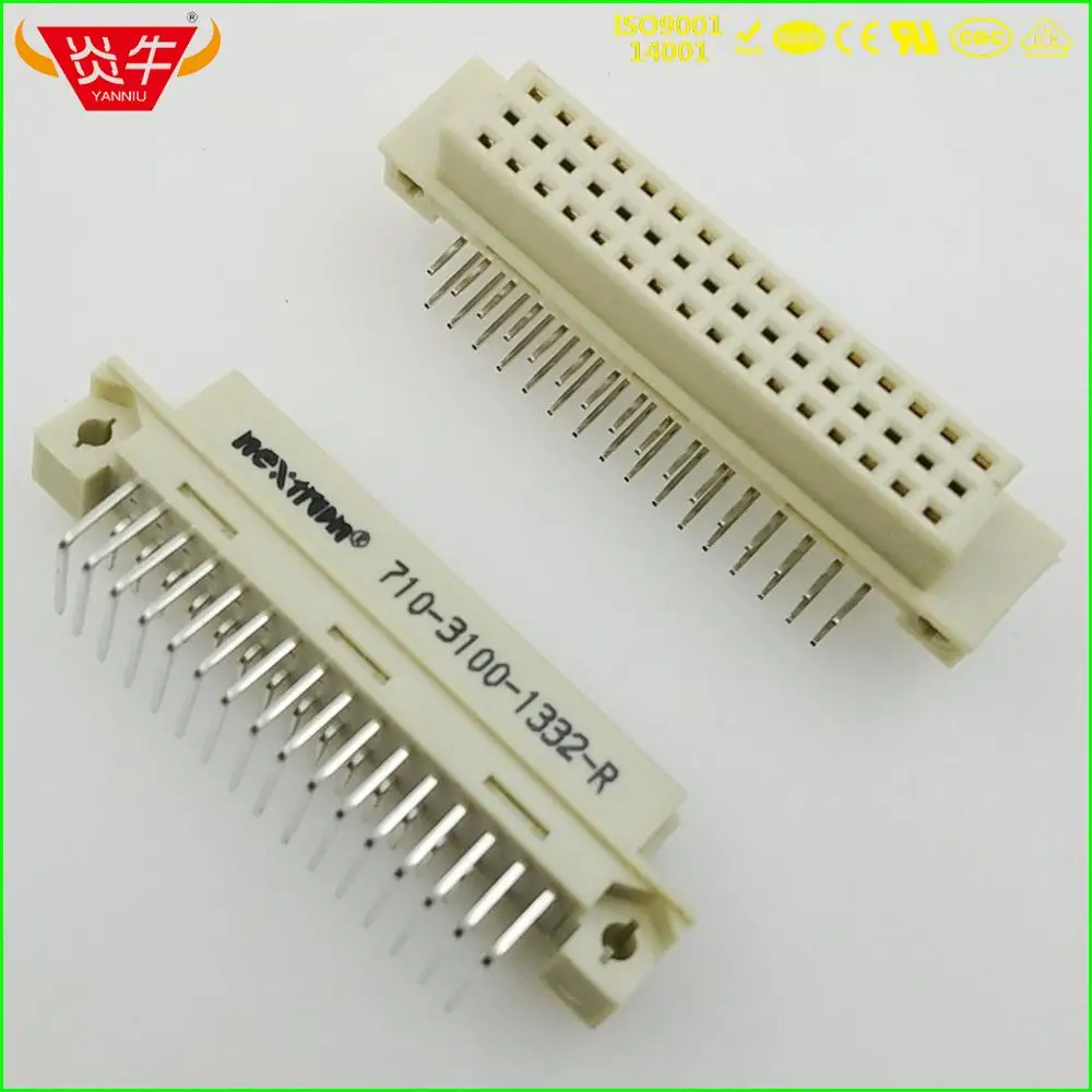 

50Pcs 332 DIN41612 DIN CONNECTOR 710-3100-1332-R 2*16P 32PIN FEMALE RIGHT ANGLE PINS EUROPEAN SOCKET 9001-18321 NEXTRON OUPIN