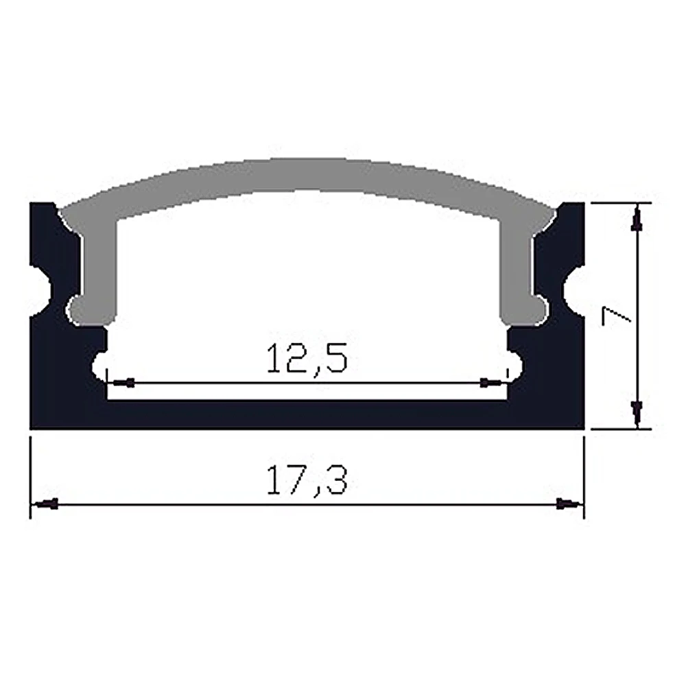 20m (20pcs) a lot, 1m per piece anodized led aluminum profile extrusion for led flexible strips light SN1707