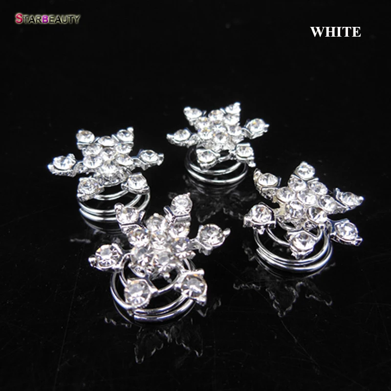 5pcs/lot Snow Spiral Hair Clip Ornament Crystal Flower Hair Pins Swirl Snowflake Hairpin Wedding Hairpin Bridal Tiaras Jewelry