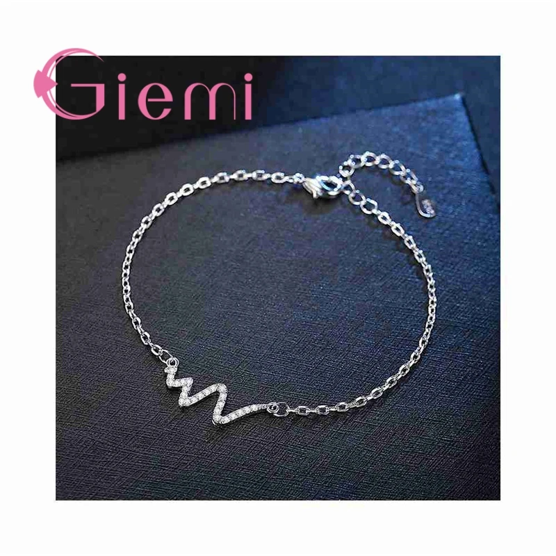 Classic Special Factory Price Wave Pattern Shape Bracelets For Girlfriend Women Good Present 925 Sterling Silver  Color Present