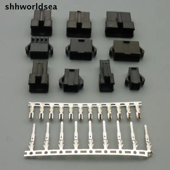 

shhworldsea 100 Sets 2.54mm 2P 3P 4P 5P 6P Way Multipole Connector plug With ternimal male and female