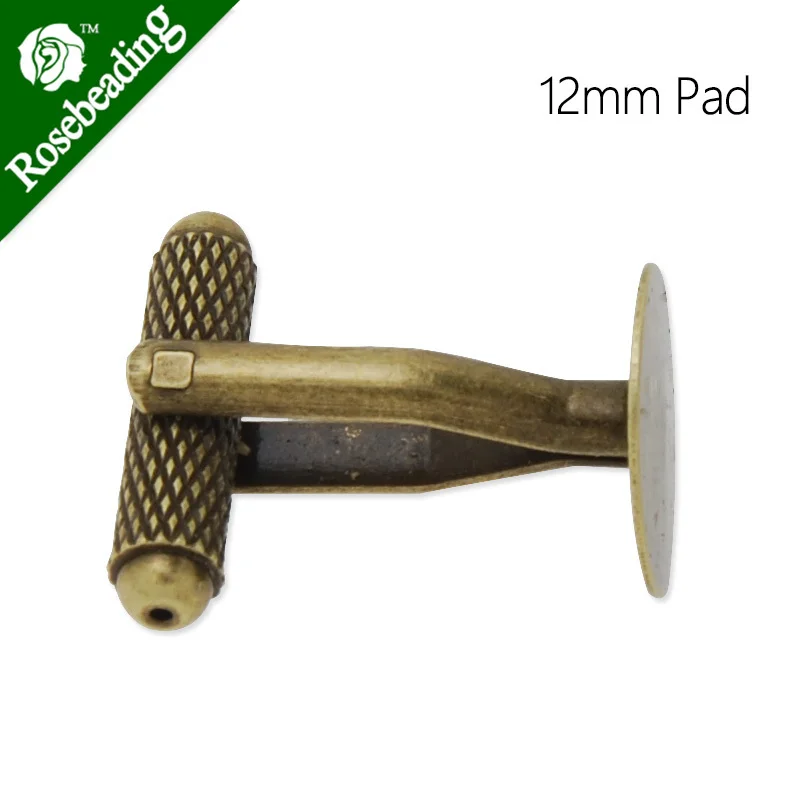 

Cufflink Blanks with a 12mm Pad,Brass filled,Antique Bronze plated,20pcs/lot-C4697