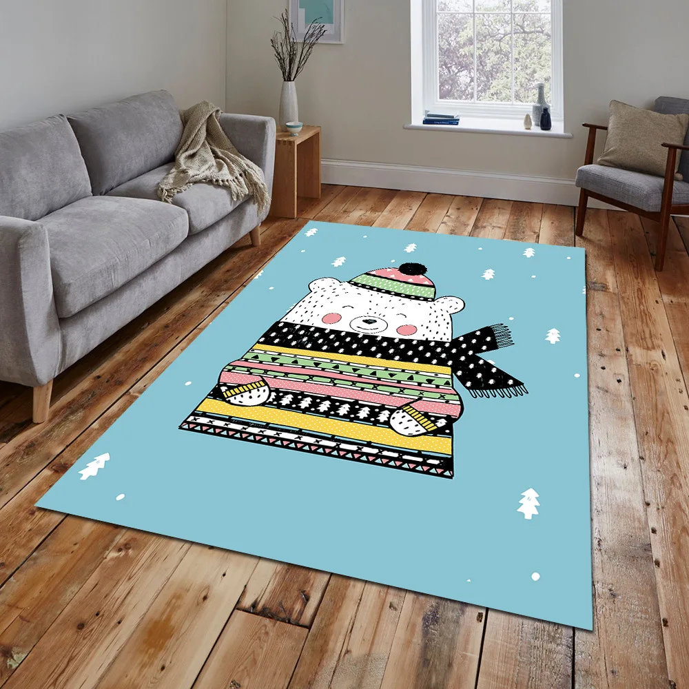 Cute Bear Home Area Rug Thicken Mat Tatami Mat Kids Room Play Crawling Carpet Rectangle Rugs and Carpets for Home Living Room