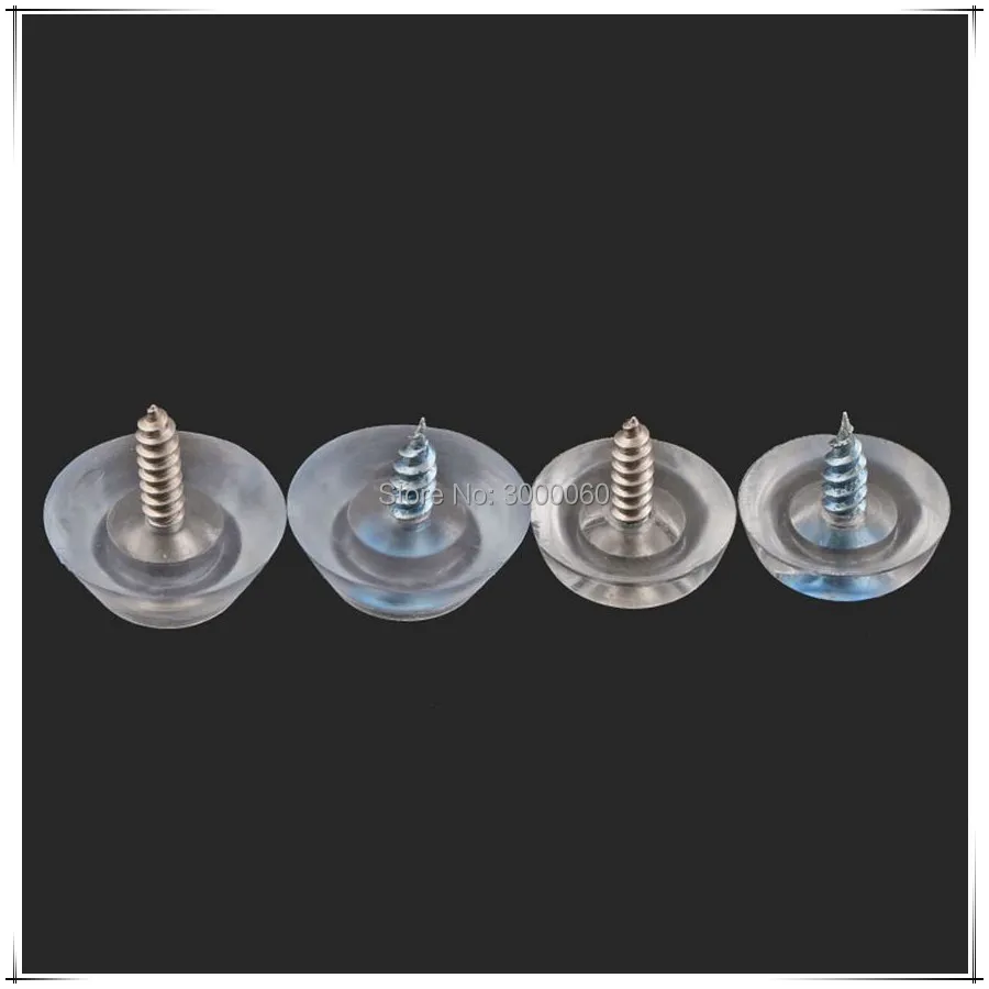 20mm Diameter Transparent Silicone Pad Anti-slip Washer With M3.5x16mm Steel Countersunk Self Tapping Screw For Furniture Foot