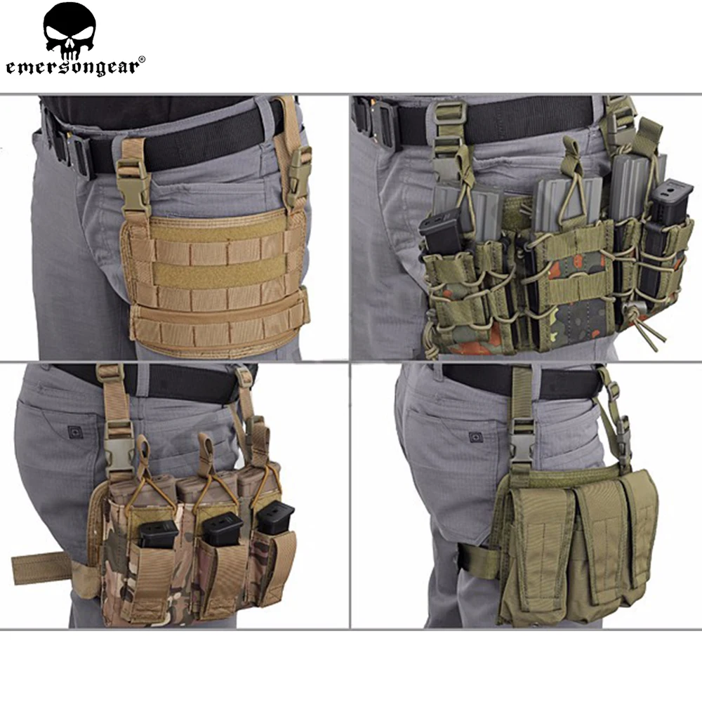 EMERSONGEAR Modular Rife Leg Panel Pouch Tactical Molle Drop Leg Pouch Hunting Pistol Gun Holster Tools Molle Pouch  EM6277